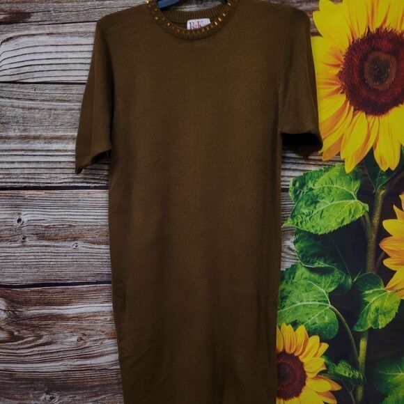 R&K Originals sweater dress brown Knitted large pullover Pre-owned - Picture 1 of 4